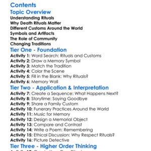 Rituals Of Death And Funerary Practices Worksheet Activity Booklet