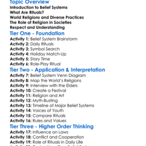 Rituals Religion And Belief Systems Worksheet Activity Booklet