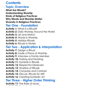 Rituals Worship And Religious Practices Worksheet Activity Booklet
