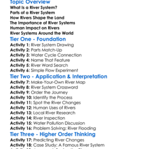 River Systems Worksheet Activity Booklet