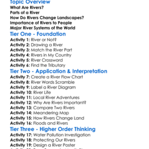 Rivers And River Systems Worksheet Activity Booklet