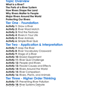 Rivers And Their Systems Worksheet Activity Booklet