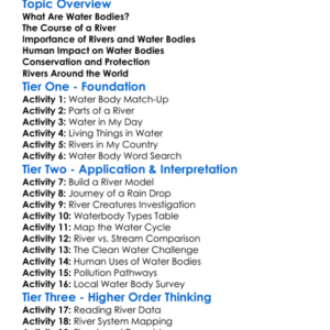 Rivers And Water Bodies Worksheet Activity Booklet