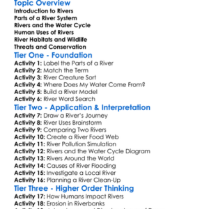Rivers And Water Systems Worksheet Activity Booklet