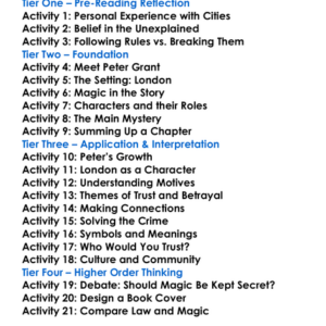 Rivers Of London Ben Aaronovitch Worksheet Activity Booklet