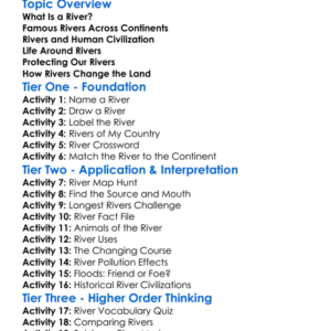 Rivers Of The World Worksheet Activity Booklet