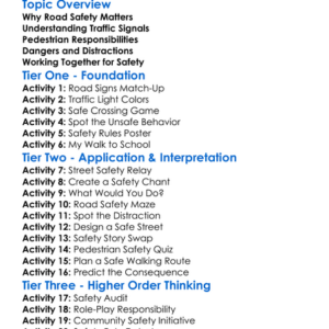 Road And Pedestrian Safety Worksheet Activity Booklet