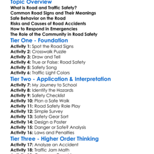 Road And Traffic Safety Worksheet Activity Booklet