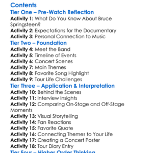 Road Diary Bruce Springsteen And The E Street Band 2024 Worksheet Activity Booklet