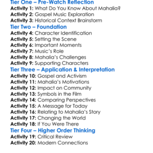 Robin Roberts Presents Mahalia 2021 Worksheet Activity Booklet