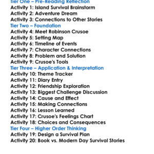 Robinson Crusoe Daniel Defoe Worksheet Activity Booklet