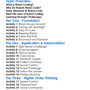 Robot Coding Challenges Worksheet Activity Booklet