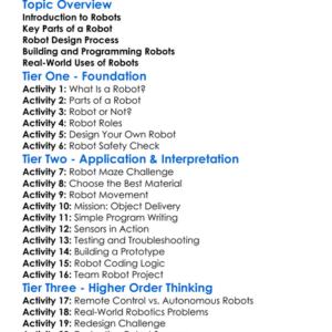 Robot Design And Construction Worksheet Activity Booklet