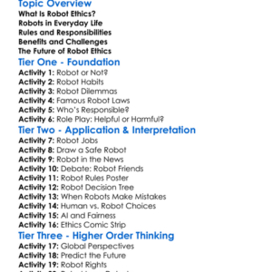 Robot Ethics Worksheet Activity Booklet