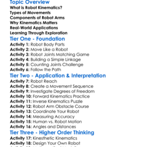 Robot Kinematics Worksheet Activity Booklet
