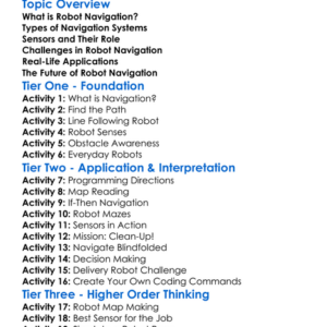 Robot Navigation Worksheet Activity Booklet