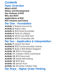 Robot Operating System Ros Introduction Worksheet Activity Booklet