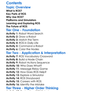 Robot Operating Systems Ros Basics Worksheet Activity Booklet