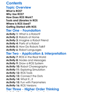 Robot Operating Systems Ros Introduction Worksheet Activity Booklet