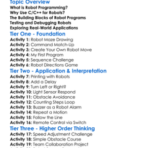 Robot Programming With Cc Worksheet Activity Booklet