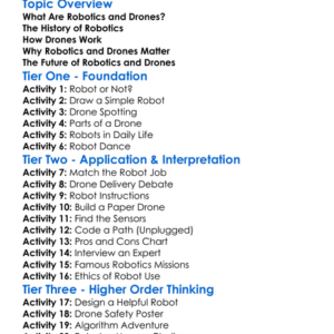 Robotics And Drones Worksheet Activity Booklet