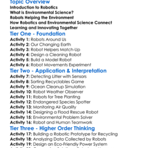 Robotics And Environmental Science Worksheet Activity Booklet