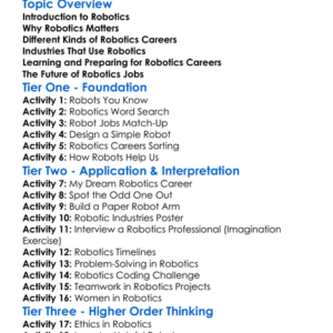 Robotics Careers And Opportunities Worksheet Activity Booklet