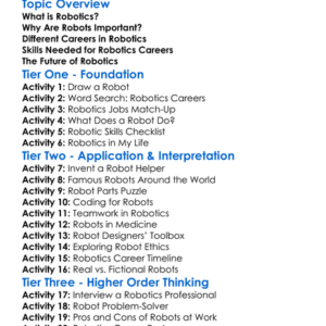 Robotics Careers And Professions Worksheet Activity Booklet