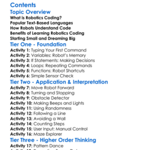 Robotics Coding With Text Eg Python C Worksheet Activity Booklet