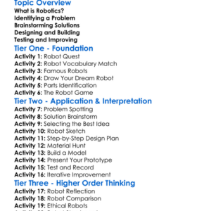 Robotics Design Process Worksheet Activity Booklet