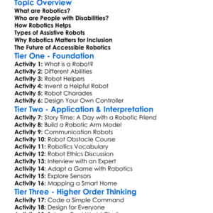 Robotics For People With Disabilities Worksheet Activity Booklet