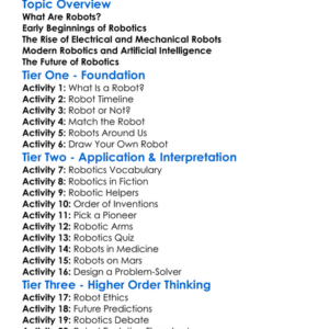 Robotics History And Evolution Worksheet Activity Booklet