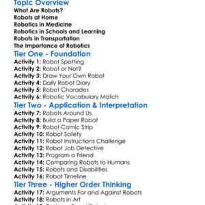 Robotics In Daily Life Worksheet Activity Booklet