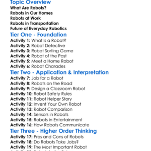 Robotics In Everyday Life Worksheet Activity Booklet