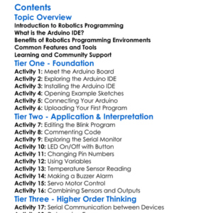 Robotics Programming Environments Eg Arduino Ide Worksheet Activity Booklet