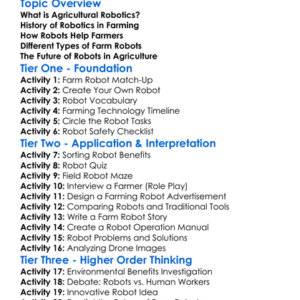 Robots In Agriculture Worksheet Activity Booklet