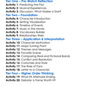Rock Star 2001 Worksheet Activity Booklet