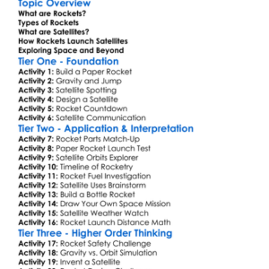 Rocketry And Satellites Worksheet Activity Booklet