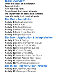Rocks And Minerals Worksheet Activity Booklet