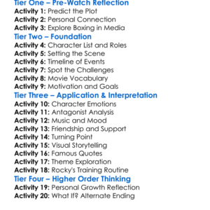 Rocky Iii 1982 Worksheet Activity Booklet