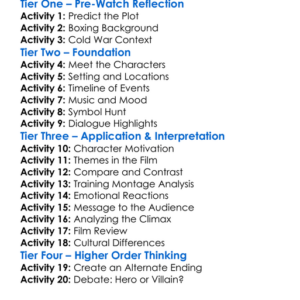 Rocky Iv 1985 Worksheet Activity Booklet