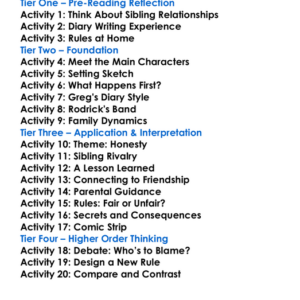 Rodrick Rules Worksheet Activity Booklet