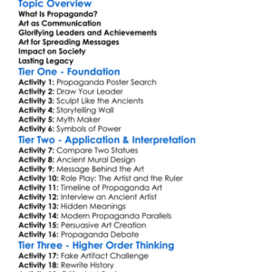 Role Of Art In Ancient Propaganda Worksheet Activity Booklet