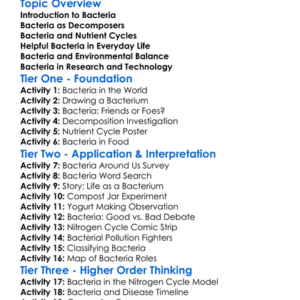 Role Of Bacteria In Environment Worksheet Activity Booklet