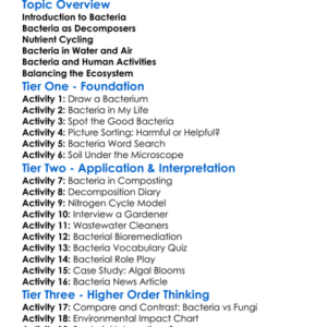Role Of Bacteria In The Environment Worksheet Activity Booklet