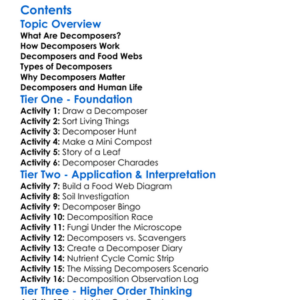 Role Of Decomposers In The Ecosystem Worksheet Activity Booklet