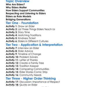 Role Of Elders In Communities Worksheet Activity Booklet