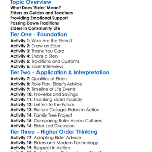 Role Of Elders Worksheet Activity Booklet