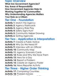 Role Of Government Agencies Worksheet Activity Booklet