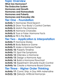 Role Of Hormones In Humans Worksheet Activity Booklet